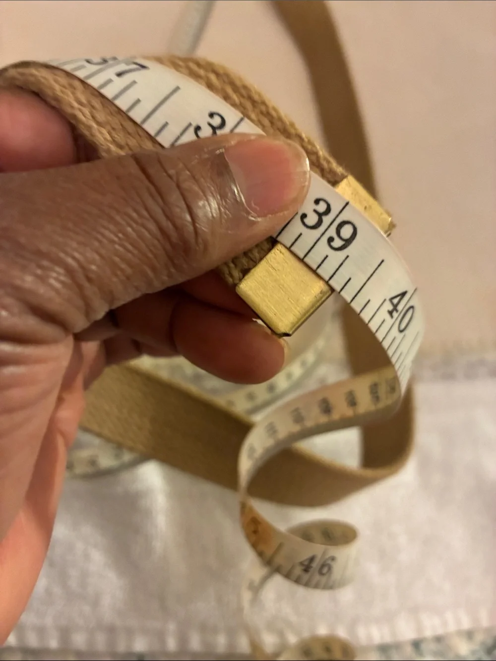 Vintage Canvas khaki tan Webbing Belt with Brass Buckle-standard friction style